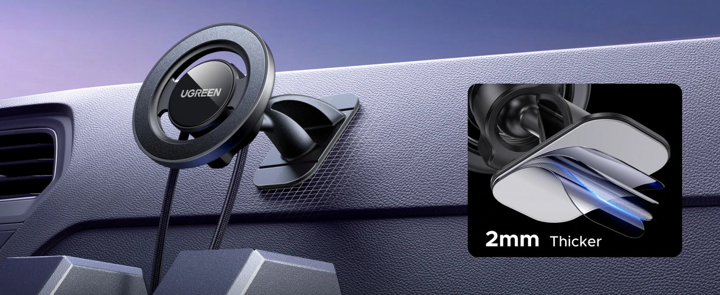 UGREEN Magnetic Car Phone Holder Strong Magnets 2 IN 1 360° Rotatable Car Mount For Magsafe iPhone 16 15 Pro Samsumg S25 Xiaomi