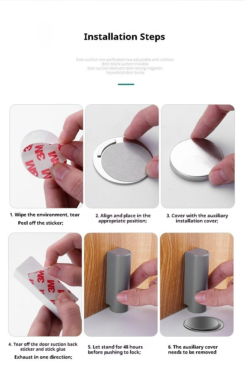 Door Top No Drilling Adjustable Suction Anti-collision Stopper Bedroom Door Strong Magnetic Household Door Collision