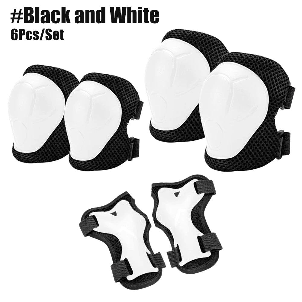 6PCS Kids Protective Gear Set Knee Pads for  3-14 Years Toddler Knee & Elbow Pads with Wrist Guards 3 in 1 for Skating Cycling