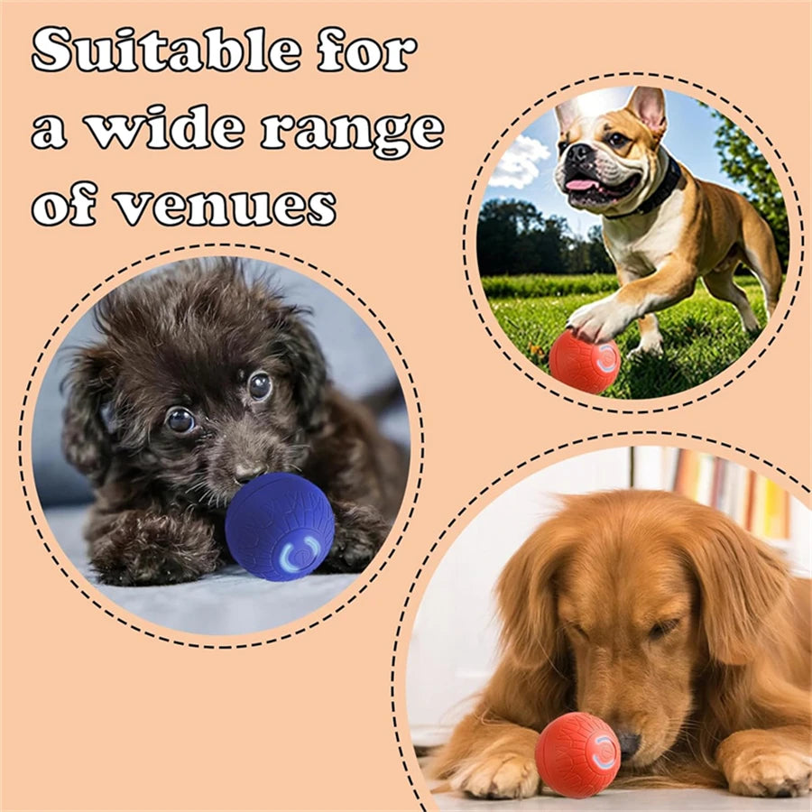 Smart Dog Toys Ball Electronic Interactive Cat Toy Pet Jump and Rolling Ball USB Automatic Moving Bouncing for Large Medium Dogs