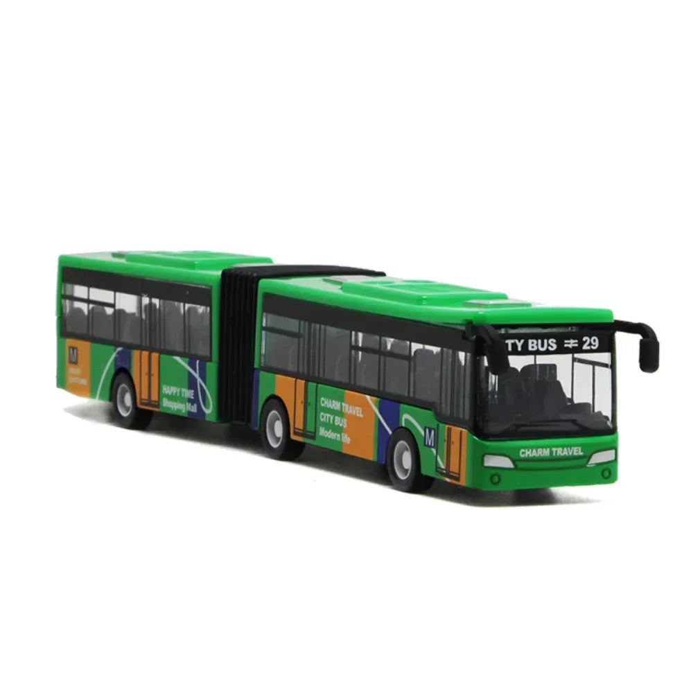 1/64 Diecast Alloy City Bus Pull Back Cars Kids Toy Car Inertia Vehicle Model Toy Educational Toys for Children Gift Boys Toys