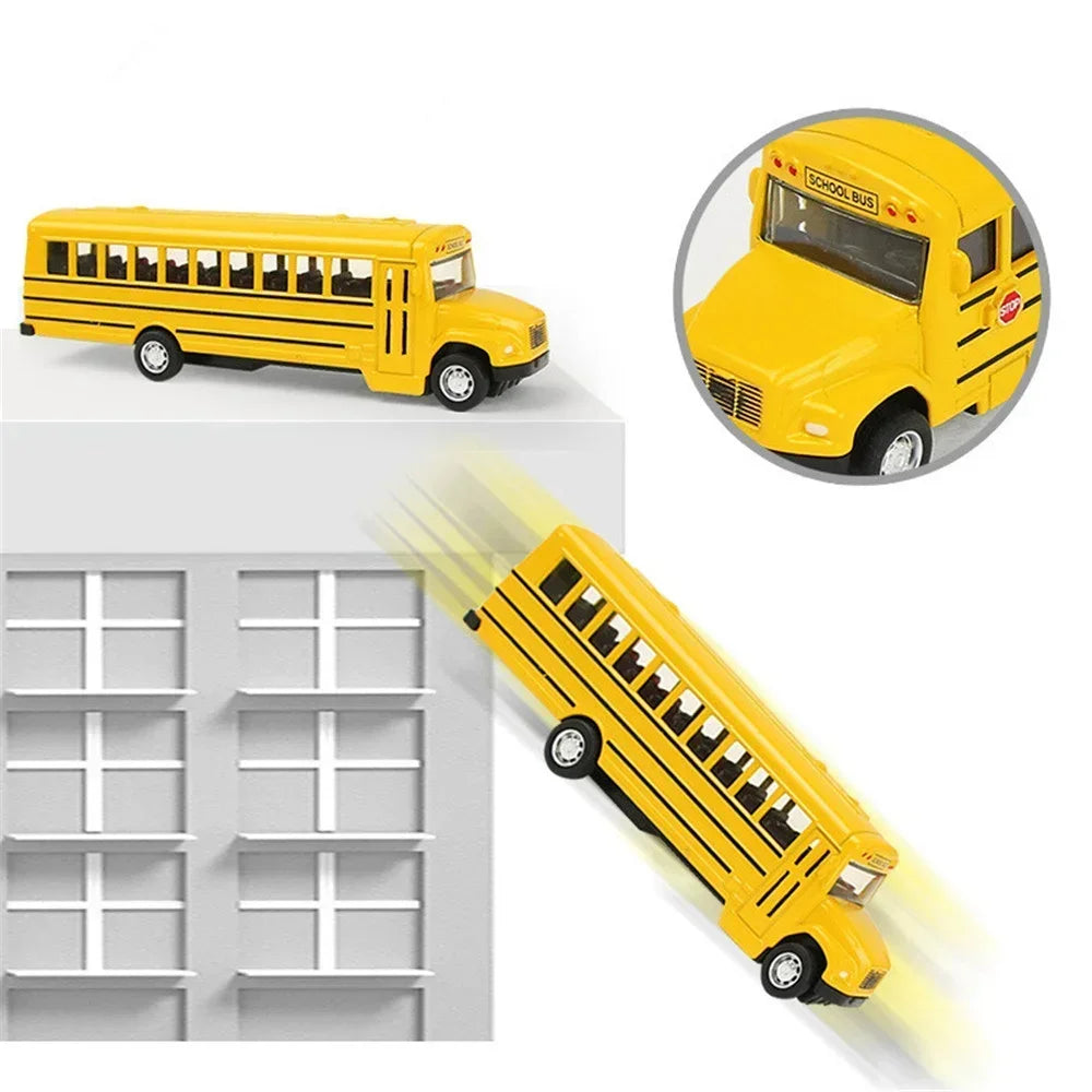 1/64 Diecast Alloy City Bus Pull Back Cars Kids Toy Car Inertia Vehicle Model Toy Educational Toys for Children Gift Boys Toys