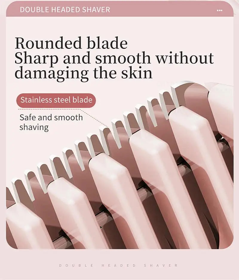 Beard Trimmer 2 in 1 Electric Shaver for Women Double Head Body Hair Removal Underarm Bikini Beard Hair Trimmer Electric Razor