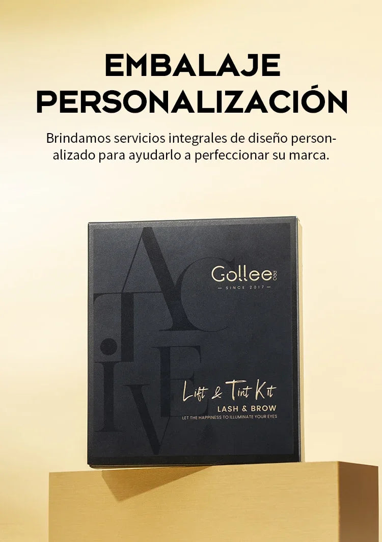 Gollee Classic Black Natural Eyelash Lifting Perm Treatment Makeup Set Lash and Brow Tinting Kit Easy For Beginner at Home