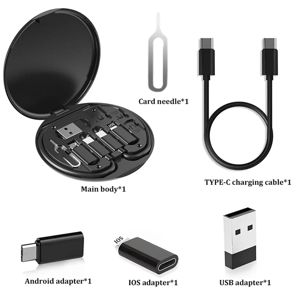 Multi USB Type C to C 60W Charging Adapter Cable Kit Box USB C to Lighting Conversion Set USB & Type C to Micro/Type C/Lighting