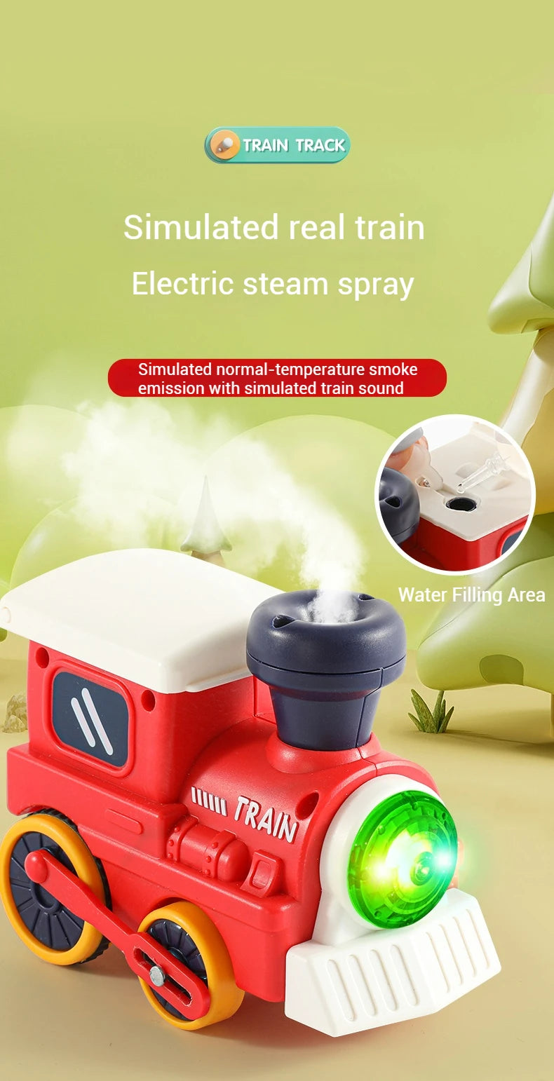 Children Electric Track Train Toy Steam Rail Car with Light&Music Mini Engineering Car Set Kids Puzzle Boy Toys Xmas Gifts