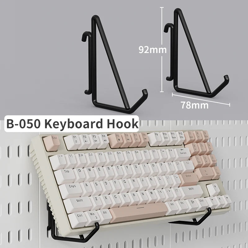 Desktop pegboard storage kit: Stand-up clip - on panels, perfect for home office and study storage.