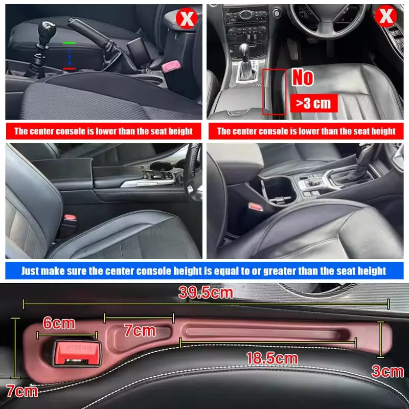 2Pcs Universal Car Seat Gap Plug Strip Side Seam Car Gap Filler Leak Proof Seat Gap Storage Organizer Auto Interior Decoration