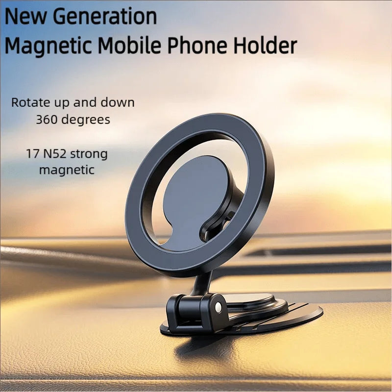 1040° Rotation Magnetic Car Phone Holder All-Metal Magnetic Cell Phone Stand Dashboard Mount For Magsafe iPhone 16 15 14 13 12