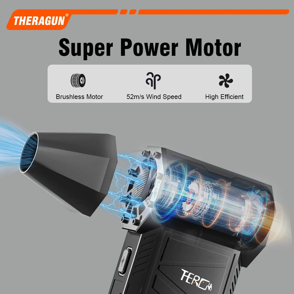 X3Pro Mini Turbo Fan Jet ,150,000RPM Powerful Hair Dryer, Portable Rechargeable Electric Duster for Car/PC/Home Cleaning。