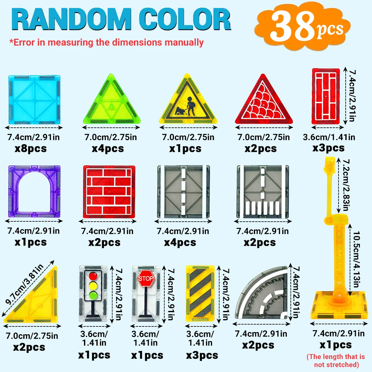 Magnetic Road Set With Car Toys For Kids Boys Girls Magnet Building Blocks Construction Toys Birthday Gifts For Toddlers