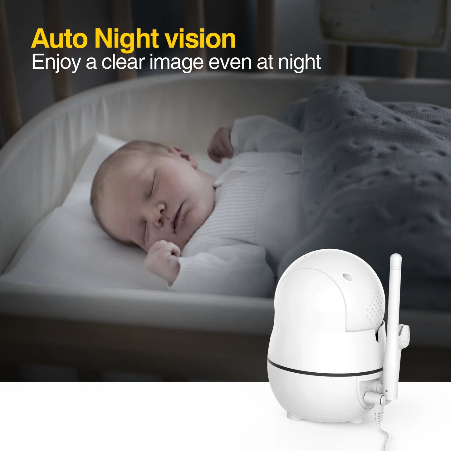 Babystar 7" Video Baby Monitor, 1080P HD Display, IPS,Support 2 HDCams, 24Hour Battery Life, 1000ft Range, Split mode ,Babyphone