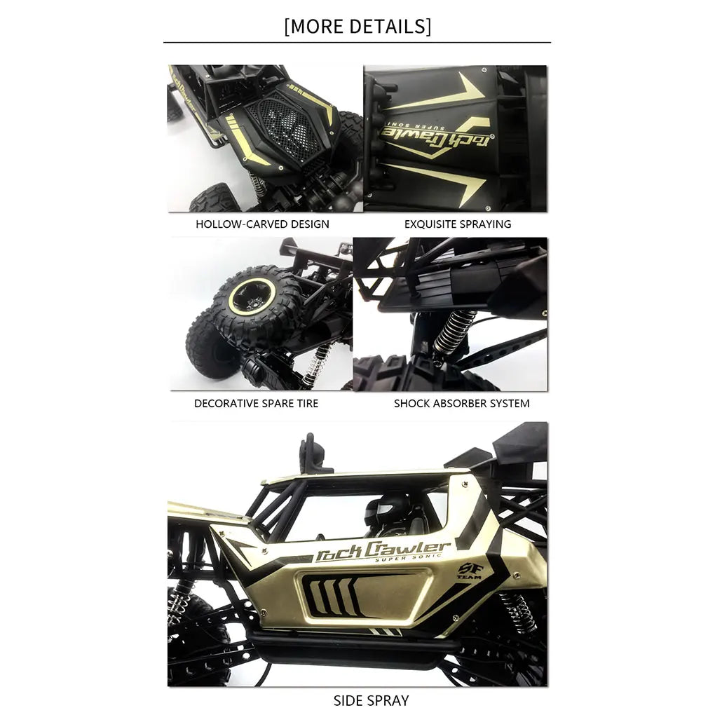 4WD Metal Alloy Body RC Truck Off-Road 4x4 2.4G 1/8 All Terrain Large Rock Crawler Remote Control Car Toys Gift for Children Toy