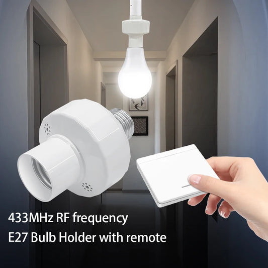 Smart Light Switch with RF 433Mhz Remote Control Led Bulb Holder E27 E26 Base Socket AC 85-265V Wireless Wall Switch 1/2/3 Gang