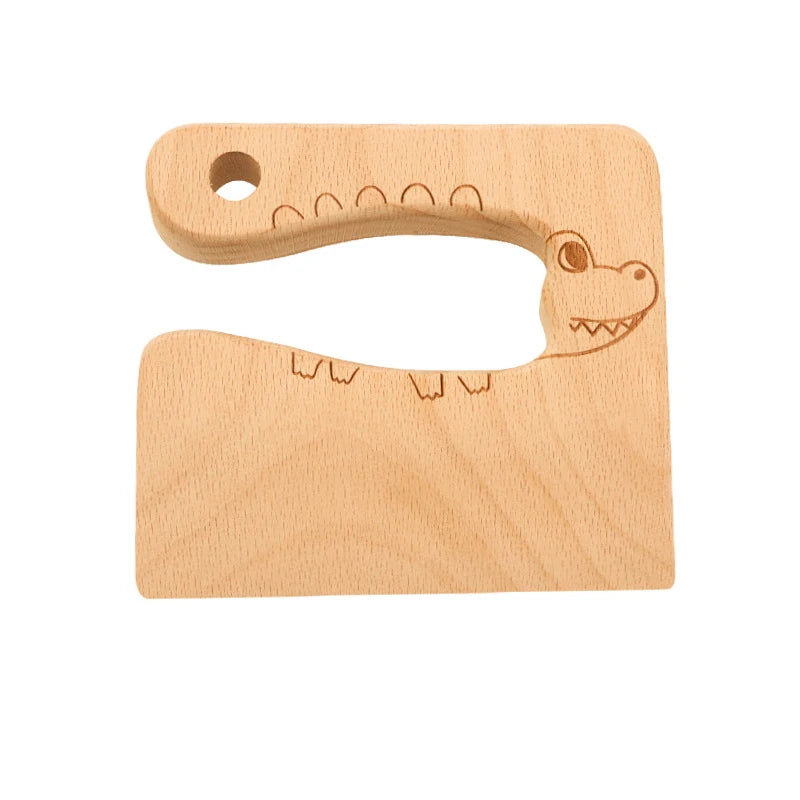 Wooden Montessori Knife Kids Cooking Toys Educational Safe Knives Cut Fruit Basic Toys & Life Skills Kitchen Tools For Toddlers