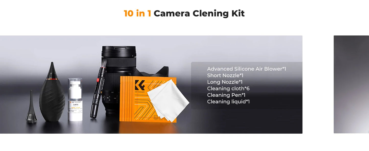 K&F Concept Camera Lens Cleaning Kit with Camera Blower Glasses Wipes Cloth Cleaning Liquid Cleaning Pen for Camera Lens Phone