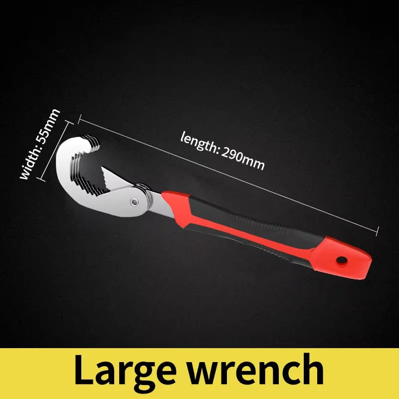 Multipurpose Universal Adjustable Wrench - Quick-Adjust Jaw, All-in-One for Pipe Work & Plumbing | Portable Field Work Tool, Dur