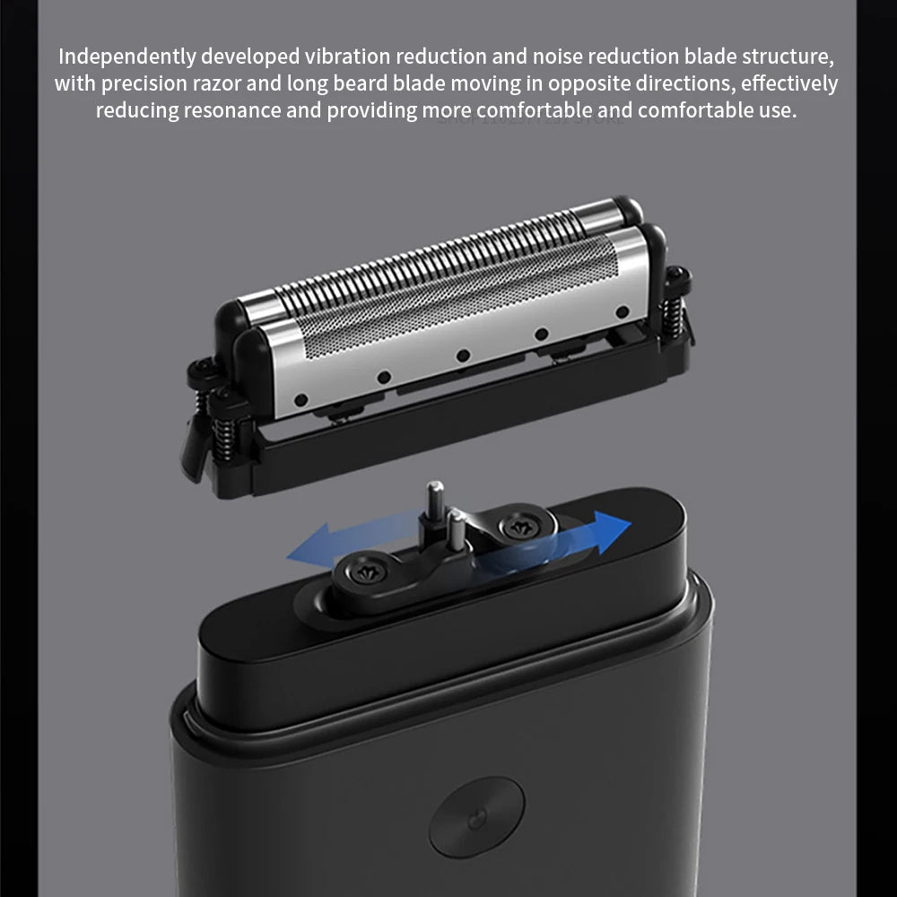 Xiaomi Mijia Electric Shaver Dual Cutter Blade Reciprocating High-Speed Motor Magnetic Suction IPX7 Waterproof Portable Razor