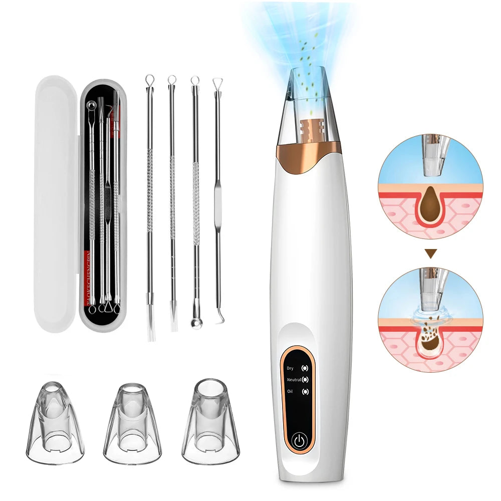 Hot Compress Blackhead Remover Vacuum Suction Acne Pore Cleaner Electric Nose Face Deep Cleansing Skin Care Device Birthday Gift