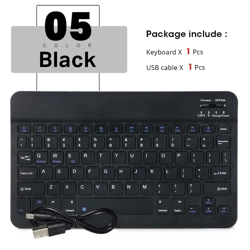 Mini Wireless Bluetooth Mouse 10inch BT Spanish Keyboard For iPad 8 10th 9th generation Phone Tablet Portable For Huawei Android