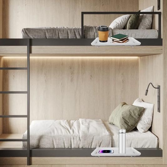 Bedside Storage Tray Clip-on Bedside Shelf Detachable Heavy-Duty Bedside Storage Tray Multifunctional Bedside Shelf Space Saving