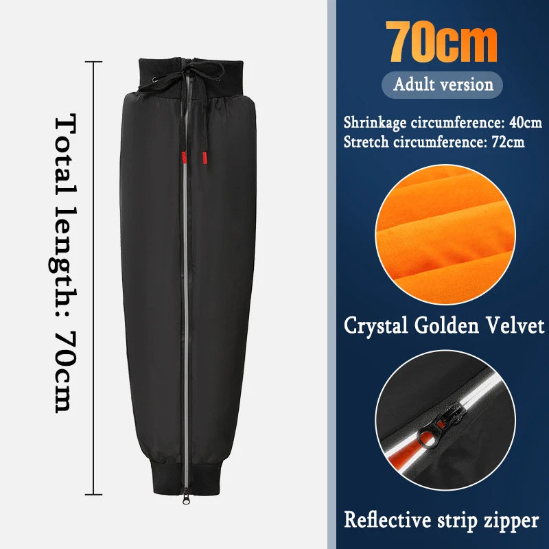 Winter Motorcycle Warm Knee Pads Velvet Knee Warmers with Reflective Zipper Thermal Knee Support for Mountain Bike Knee Pads