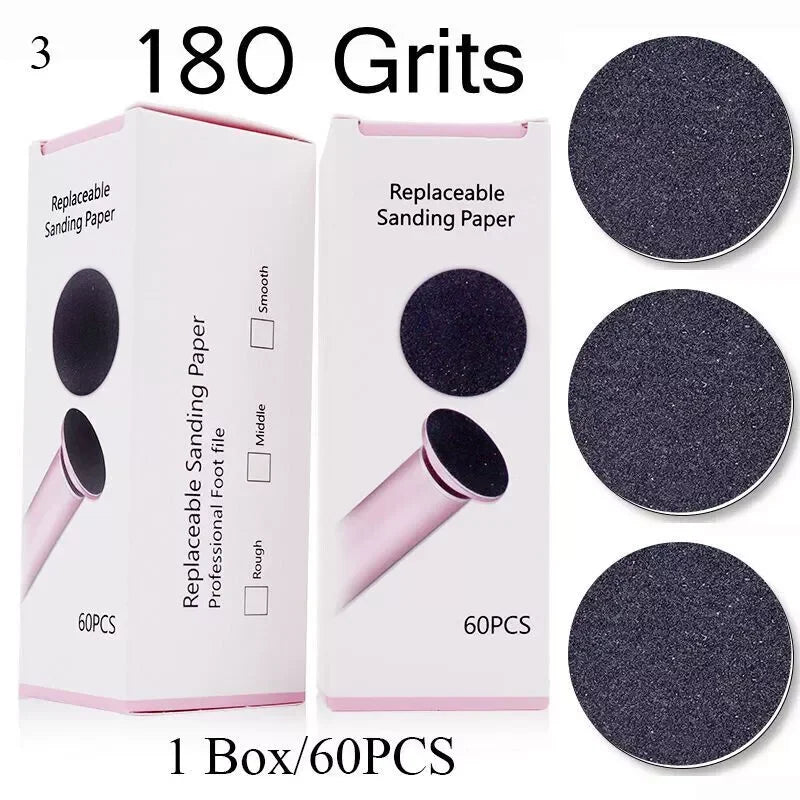 60Replaceable Sanding Disc Callus Remover Tool Electric Foot File Hard Callus Dead Skin Repair Foot Care Set