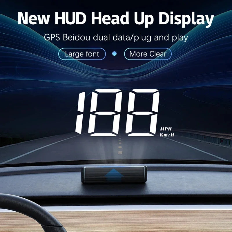 2026 In-vehicle Speedometer HUD Head Up Display Digital Speed Meter Windshield Projector Vehicles Truck Electronics Accessorie