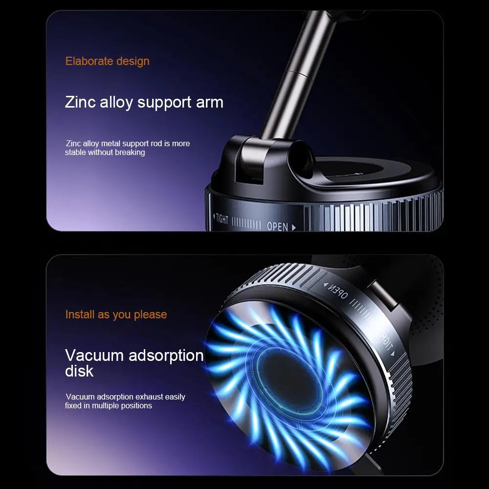 15W Wireless Charging Magnetic Car Phone Holder 360 Degree Rotation Foldable RotatableNavigation Stand Bracket For Smartphones
