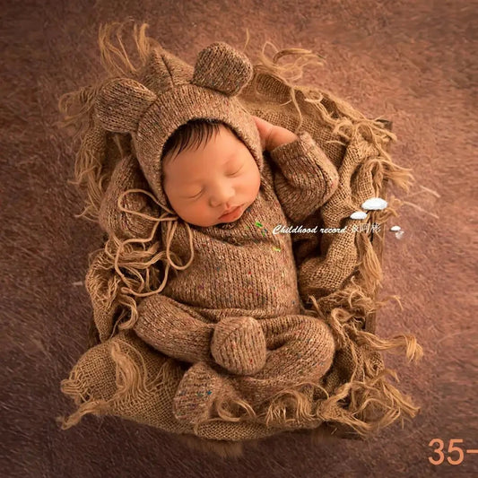 Baby Costume Photography for Newborns Photo Props Bebe Accessories Boy Clothes Romper Knitted Hat Studio 0-3 Months Suit items