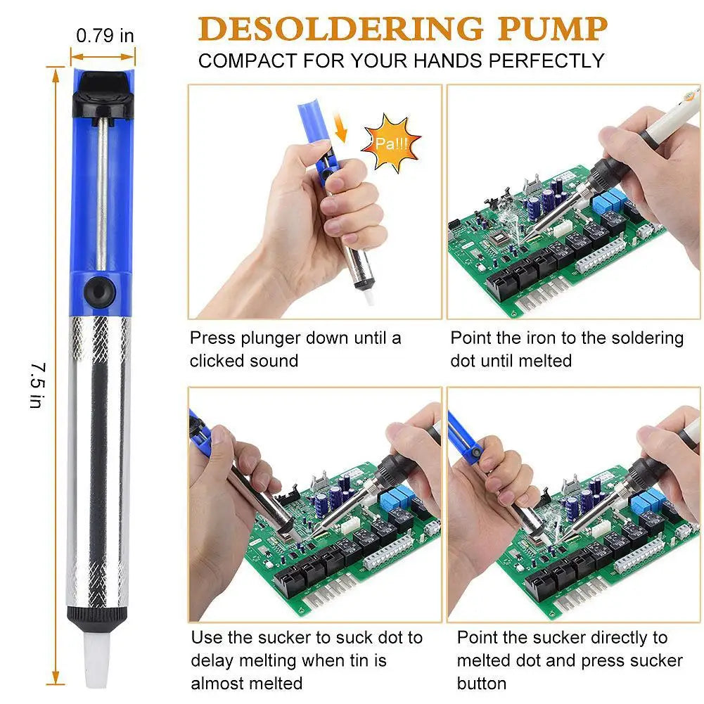 LCD Digital Adjustable Temperature 80W Soldering Iron Electric Welding Tools Solder Wire Tweezers DIY Hand Tool