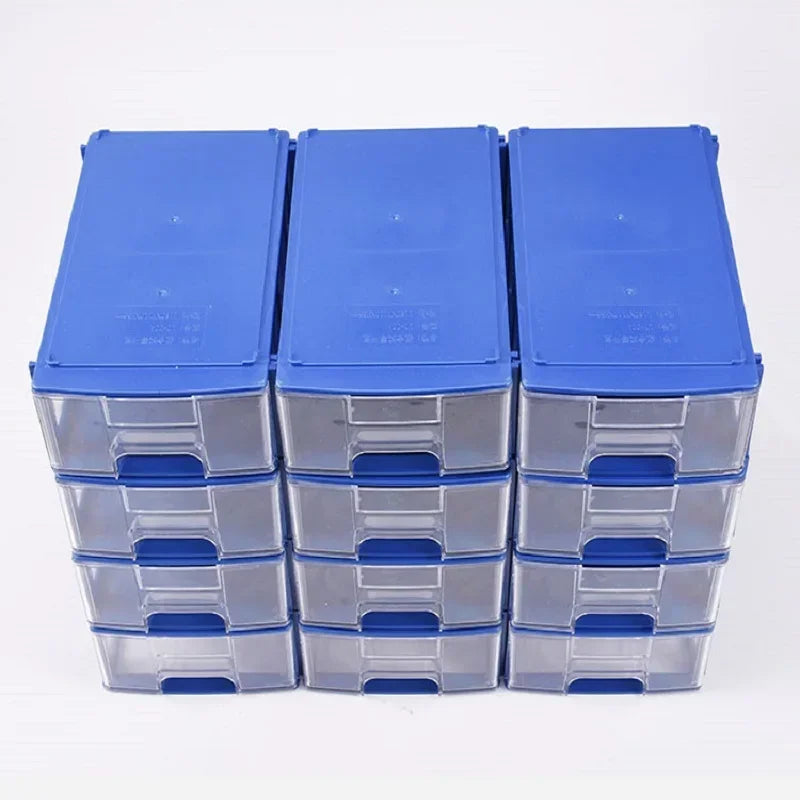 10 Pieces Drawer Storage Box Stackable Rectangular Small Parts Tool Storage Box Office Desktop Organizer