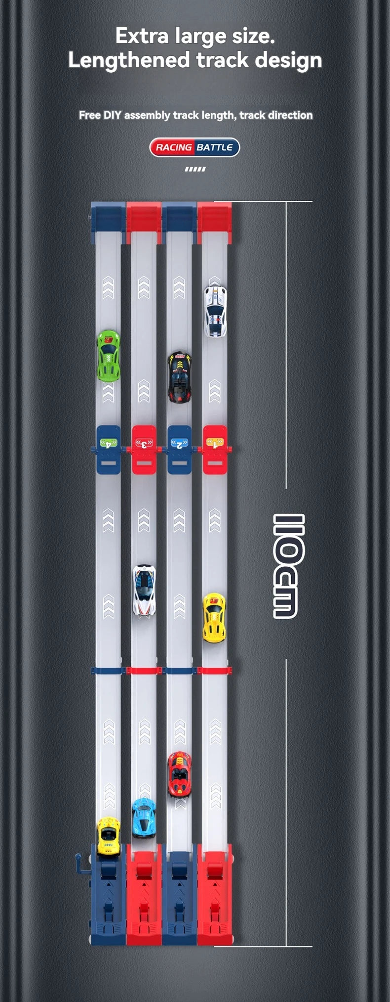 Rail Car Track with Race Track Racing Set Toy Vehicle Alloy Car Kids Catapult Car Competitive Play Game for Kids Toy Christmas