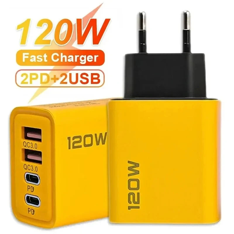 4 Port USB C PD Charger Quick Charge 3.0 Type C USB Phone Charger US EU Plug Wall Travel Fast Charging Adapter For Smart Phone