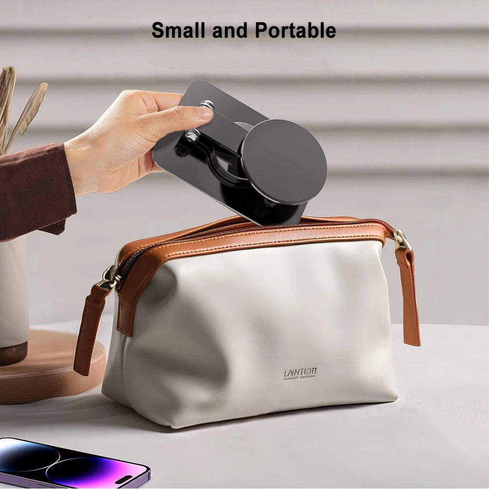 Phone Holder Desktop Magnetic Phone Stand 360° Rotation Foldable Desktop Cell Phone Stand For iPhone 15 14 13 12 Pro Max