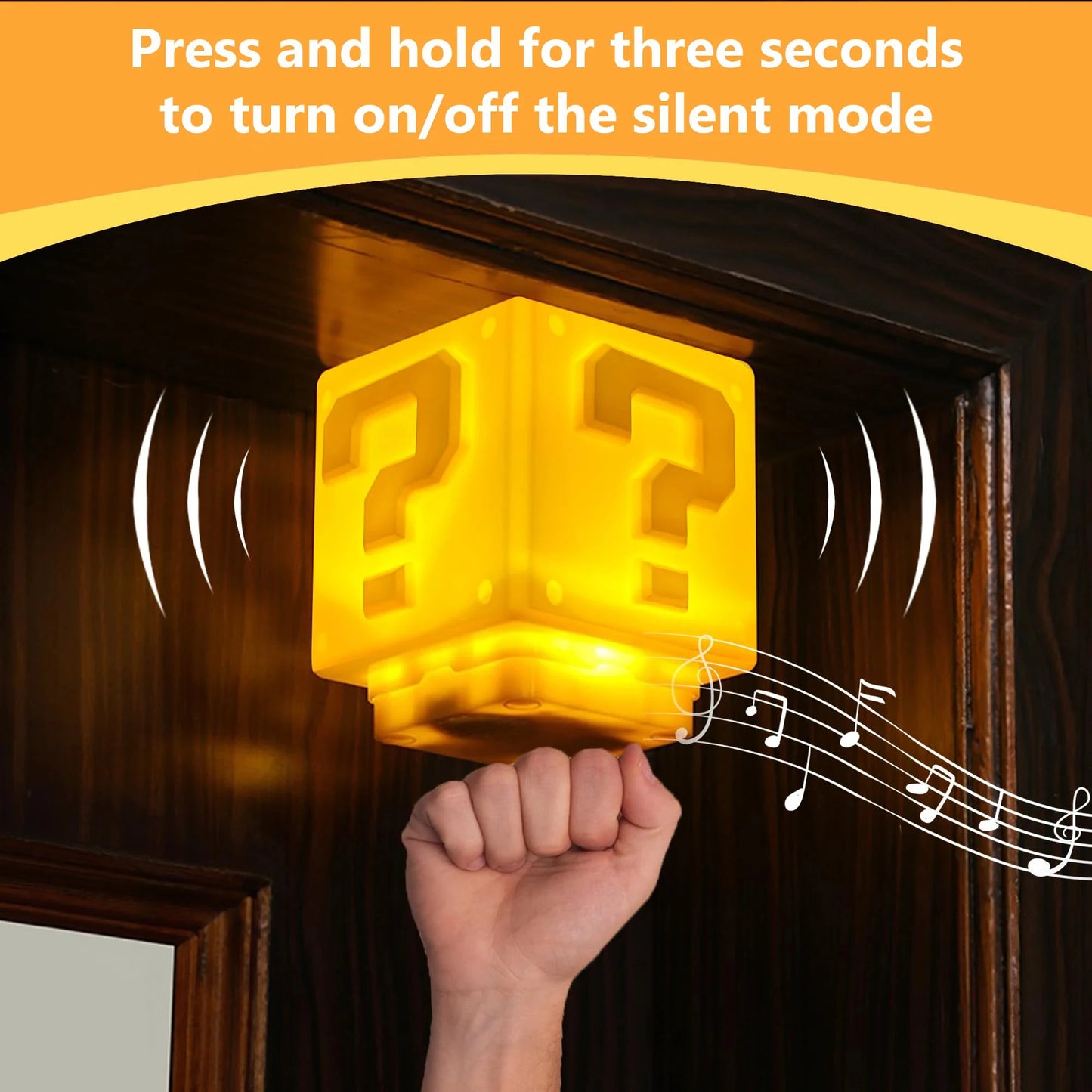 LED Question Mark Night Light With Music Anime Peripheral Children's Bedroom Bedside Lamp USB Rechargeable Gift