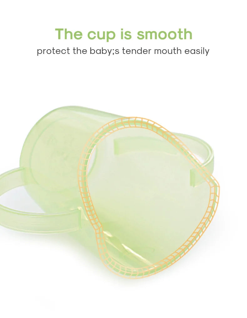Baby learns to drink water cup, baby drinks water and milk, anti choking and nose protection, slanted mouth cup