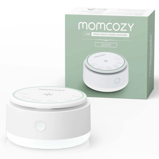 Momcozy Sound Machine for Baby, Portable Rechargeable, 20 Sleep Sounds White Noise Machine with Nursery Night Light, Travel