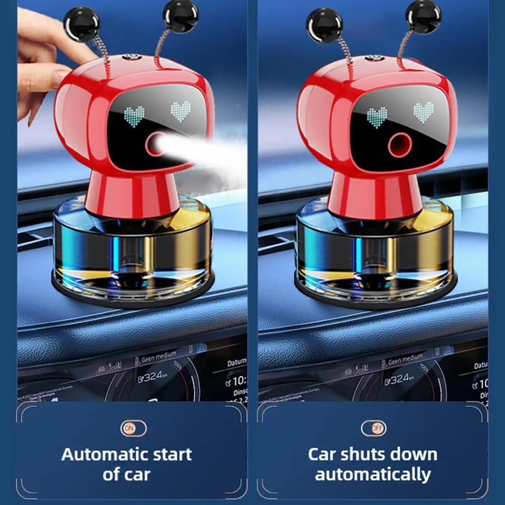 Smart Car Air Freshener AI Rechargeable Car Aroma Diffuser Smart Eyes 4 Levels Of Adjustable Intelligent Car Diffuser Gift