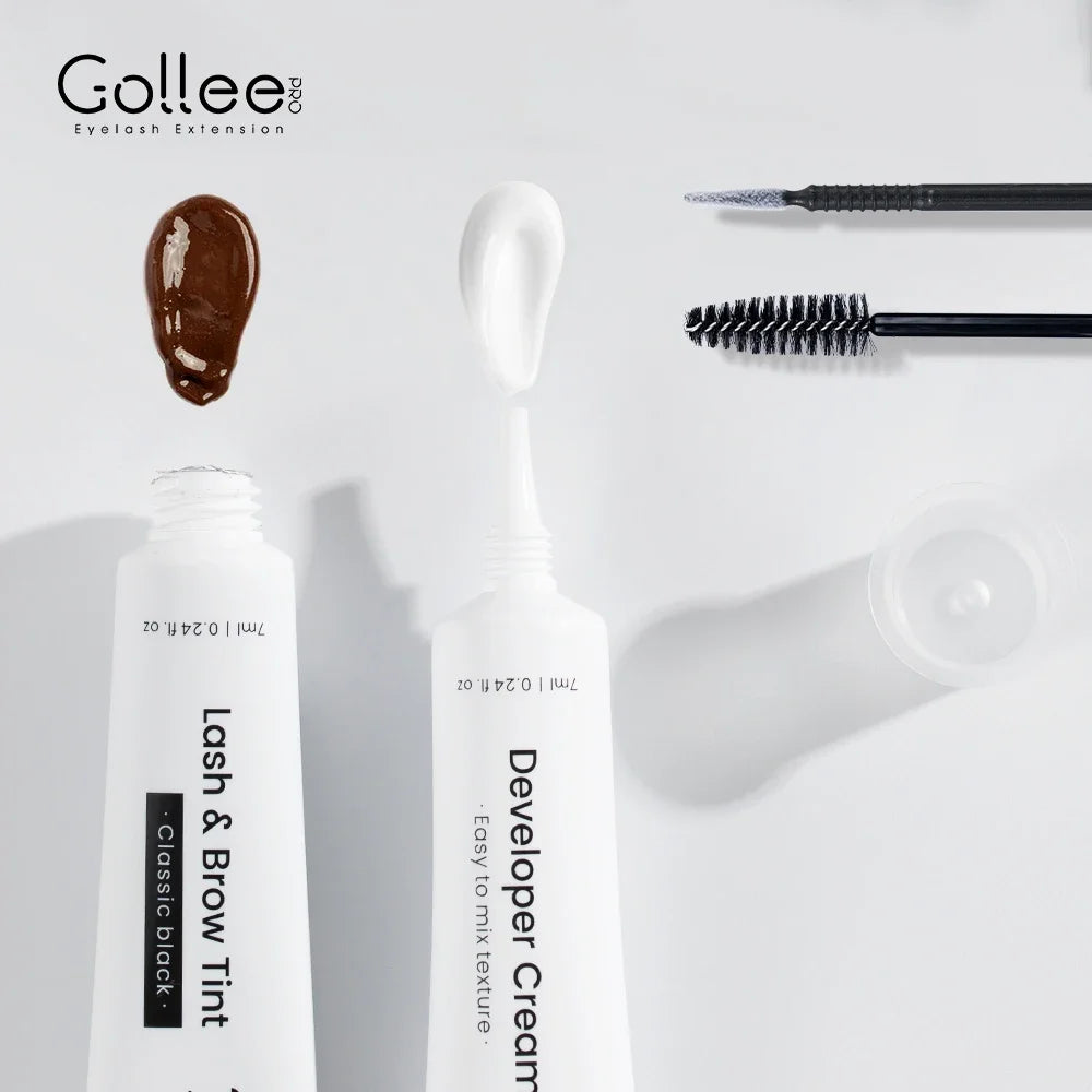 Gollee Classic Black Natural Eyelash Lifting Perm Treatment Makeup Set Lash and Brow Tinting Kit Easy For Beginner at Home