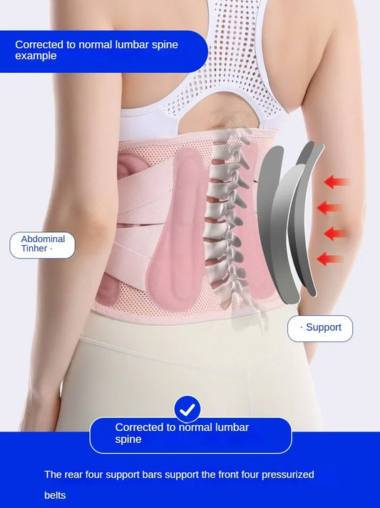 Регулируемый пояс для поддержки спины, поясничная поддержка, дышащий бандаж для нижней части спины при ишиасе, сколиозе, грыже межпозвоночного диска и ишиасе.