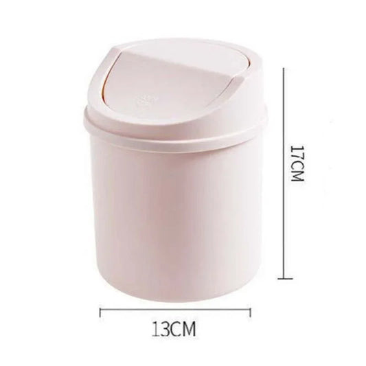 Mini Waste Bin Trash Can Desktop Garbage Basket Table Roll Swing Lid Small Scissors Pencil Household Office Storage Accessories