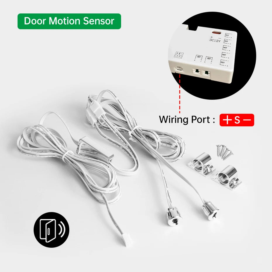 LED Strip Sensor Switch DC12 24V Touch/PIR Motion/Dual Door Sensor for Cabinet Closet & Drawer DIY Shelf Showcase Lighting