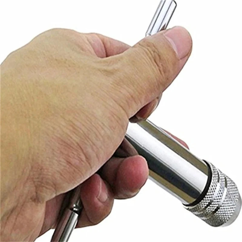 Ratchet Wrench Adjustable T-Handle Holder Tap with  M3-M8 Machine Screw Thread Metric Plug T-shaped Drill Set Workshop Hand Tool