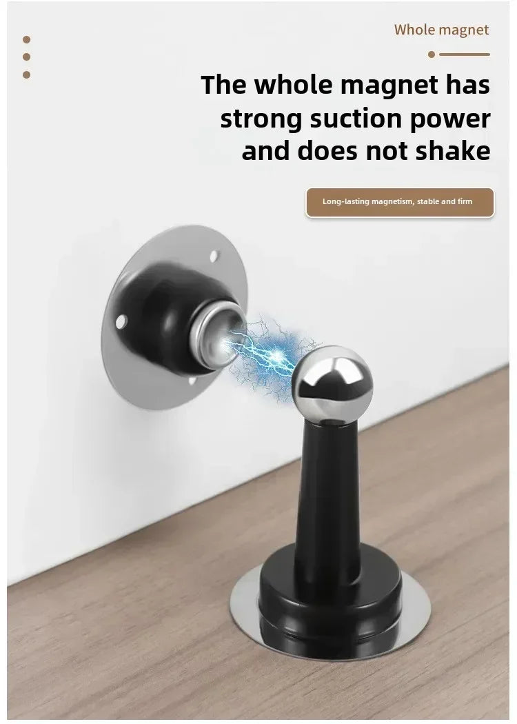 1PCS Stainless Steel Door Stopper Bathroom Magnetic Door Stop Heavy Duty Floor Wall Mount Wind-Proof Door Holder Hardware 2025