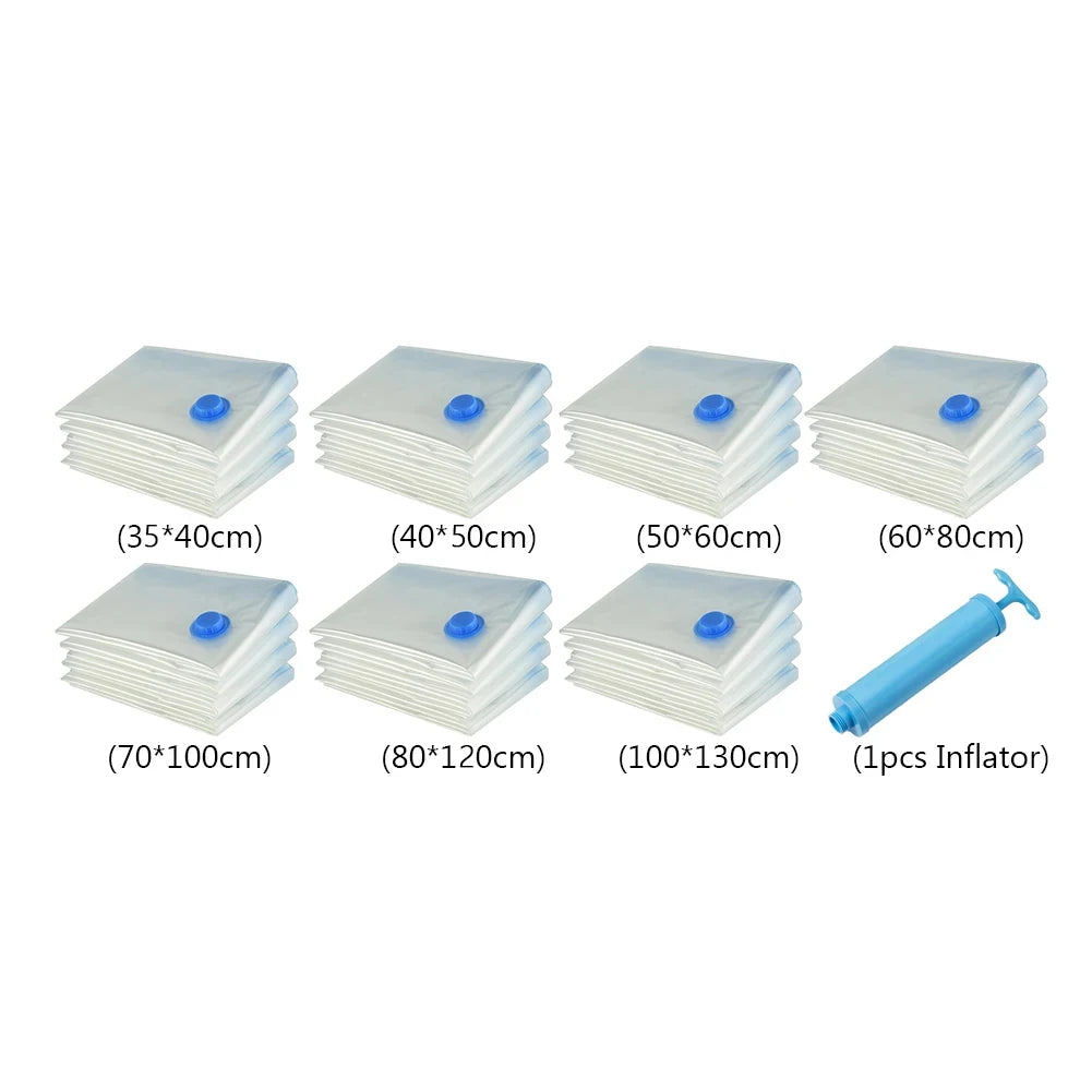 5Pcs Vacuum Storage Bags Vacuum Seal Bag Space Saving Bags Comforters Clothes Pillow Bedding Blanket Travel Vacuum Bag Storage