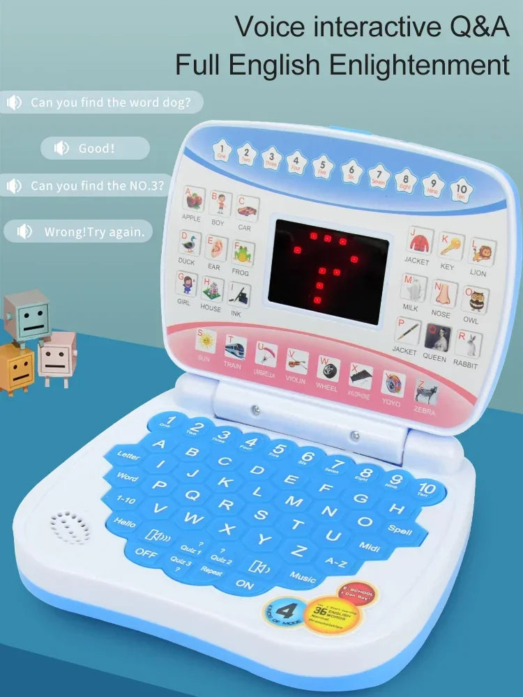 Kids Educational Learning Laptop Toy – Bilingual Electronic Computer for Toddlers, STEM Early Preschool Learning Machine Gift