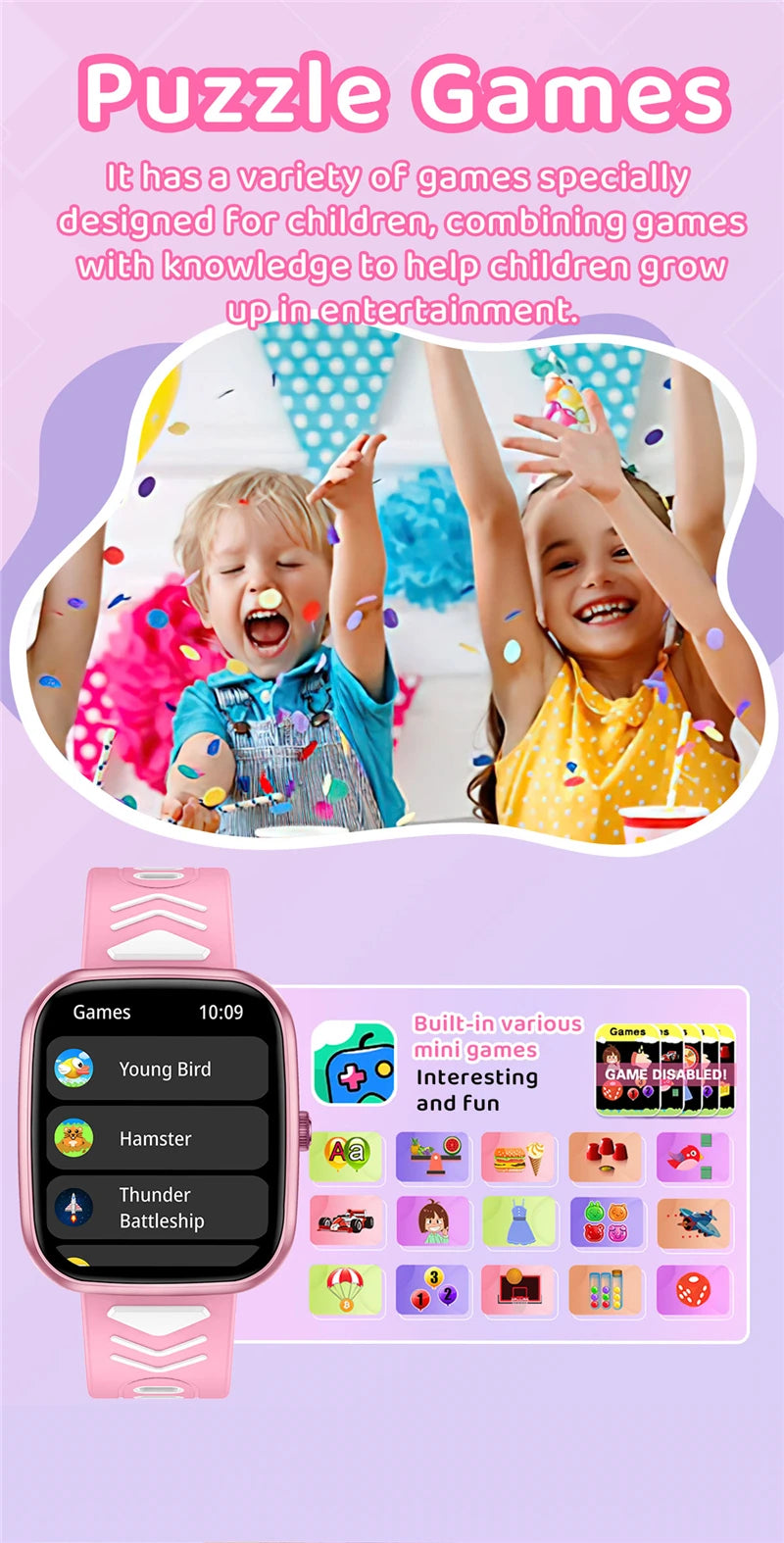 New Kids Smart Watch Child HD Touch Screen Games Smartwatch Music Watch Boy Girl Gift Children Smartwatch For IOS Android