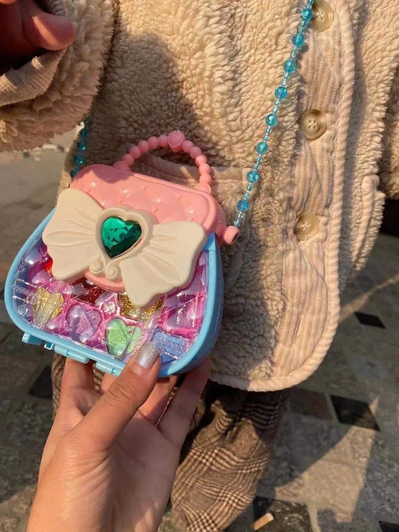 Kids' Dress-Up Toy Set: Makeup Kit, Bowknot Handbag, Jewelry Crossbody Bag | Ideal Gift for Party, Birthday, Christmas