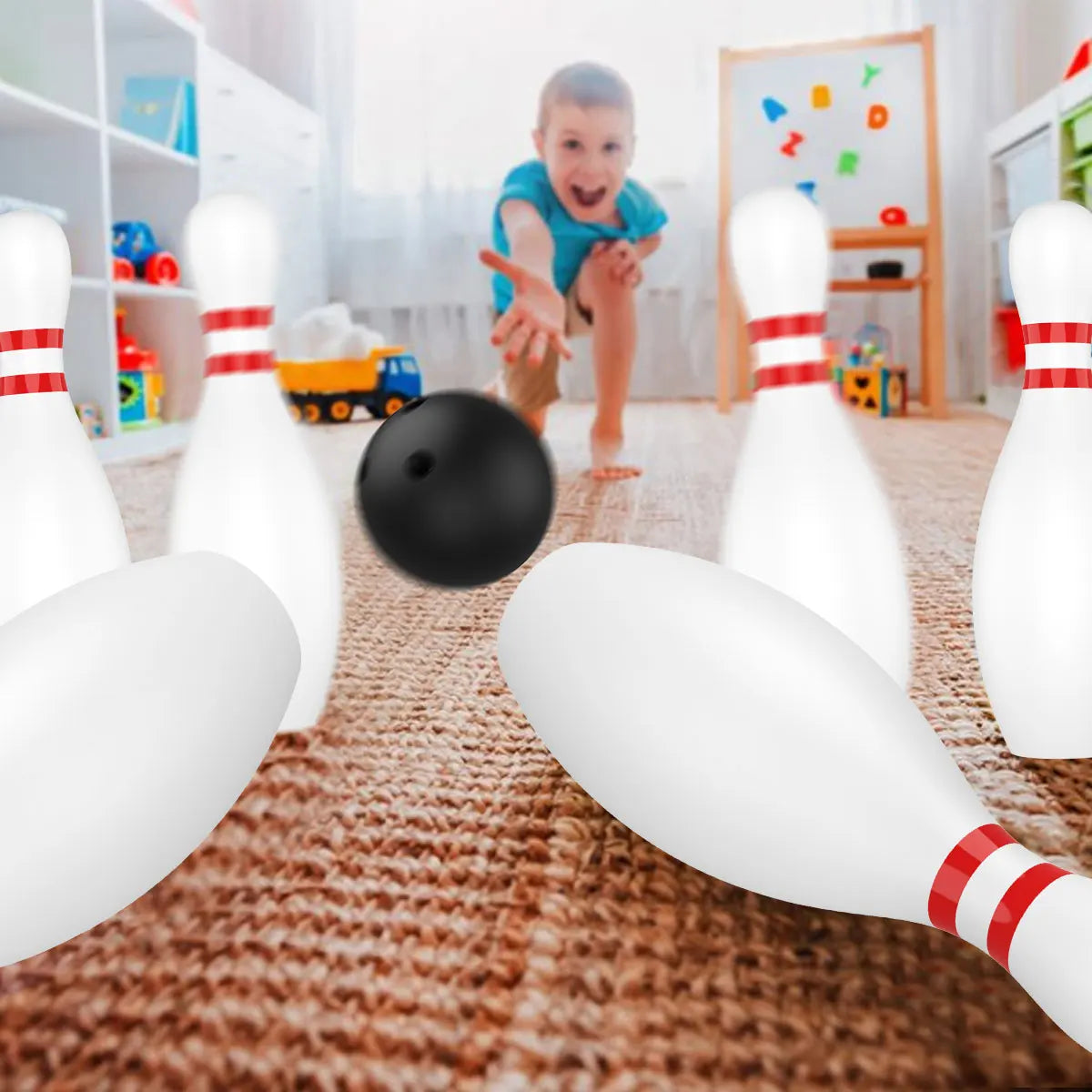 Kids Bowling Set Sports Kids Educational Toys Ball And Pins Bowling Toys Plastic Funny Bowling Set Kids Indoor Ball family game